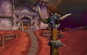 Magtheridon's head on a spike in Honor Hold
