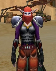 Night elf female wearing Primal Batskin