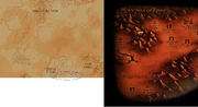 circling mountain ranges that seem to be visually similar in the warcraft II and III maps