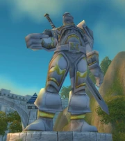 The Statue of Danath Trollbane within Stormwind.