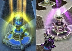 The Sunwell before and after its corruption.