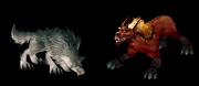 A wolf and a darkhound