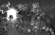 The Horde entering Azeroth through the Dark Portal during the First War.