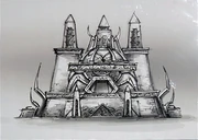 A nerubian building. A hint of qiraji style can be seen.