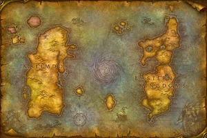 Map of the world of Azeroth (as of Patch 2.4).