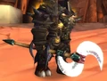 A tauren warrior holding the Reaver of the Infinites