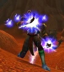 Troll Shaman casting an Lightning Shield in Badlands.