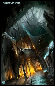 The "Valgarde cave tower" seems to be an early design for Utgarde's door.