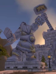 The Statue of Kurdran Wildhammer in Stormwind