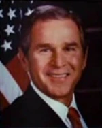 A portrait of George W. Bush that could be seen in the J. Edgar Hoover FBI Building in 2008.