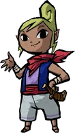 Princess Zelda, known as Tetra for the first half of the game, as seen in The Legend of Zelda: The Wind Waker.