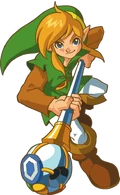 Artwork of Link with the Rod of Seasons