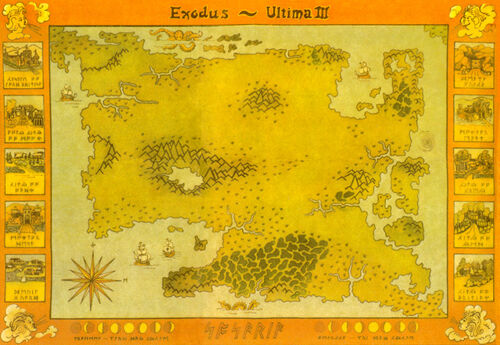 Ultima III Map of Sosaria - The Codex of Editable Wisdom, a Wikia wiki ...